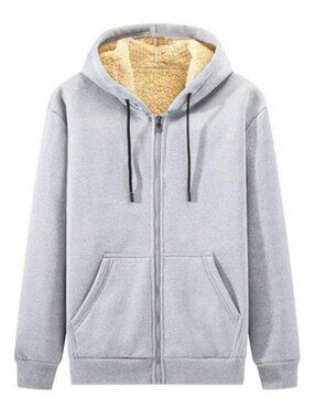 Men's Plus Size Sherpa Lined Zip Up Hoodie